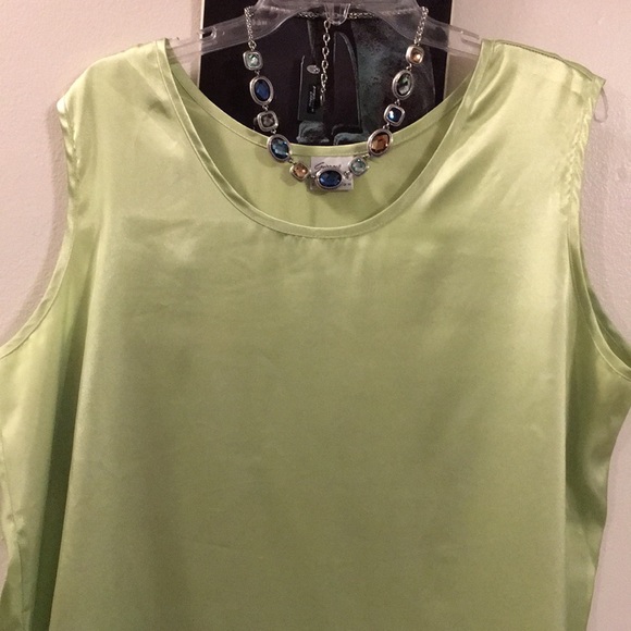 Giorgio Fiorlini Pistachio Green Shiny Tank Top - Picture 2 of 9
